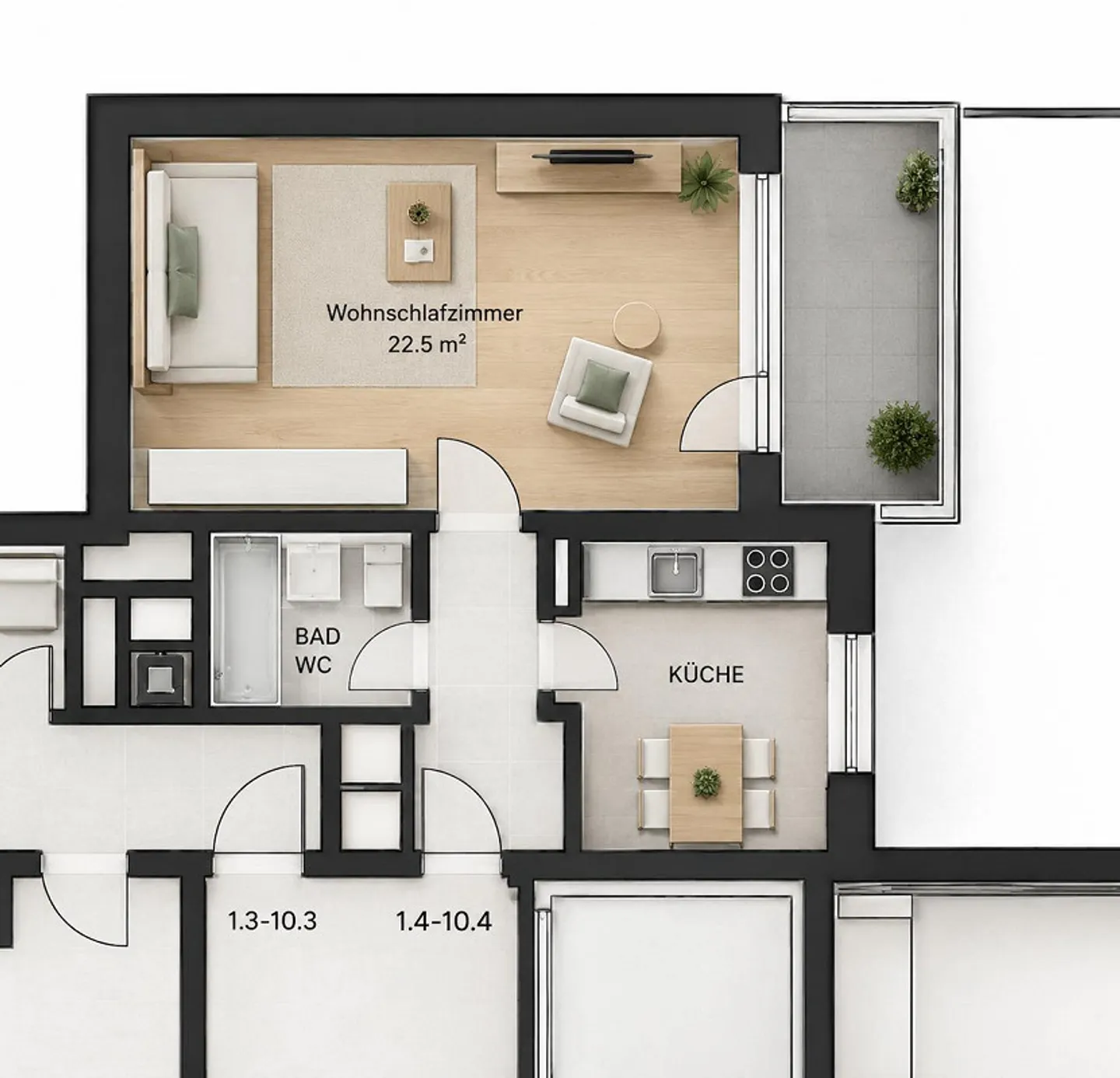 Charmante Wohnung mit Balkon - Foto 9 von 9