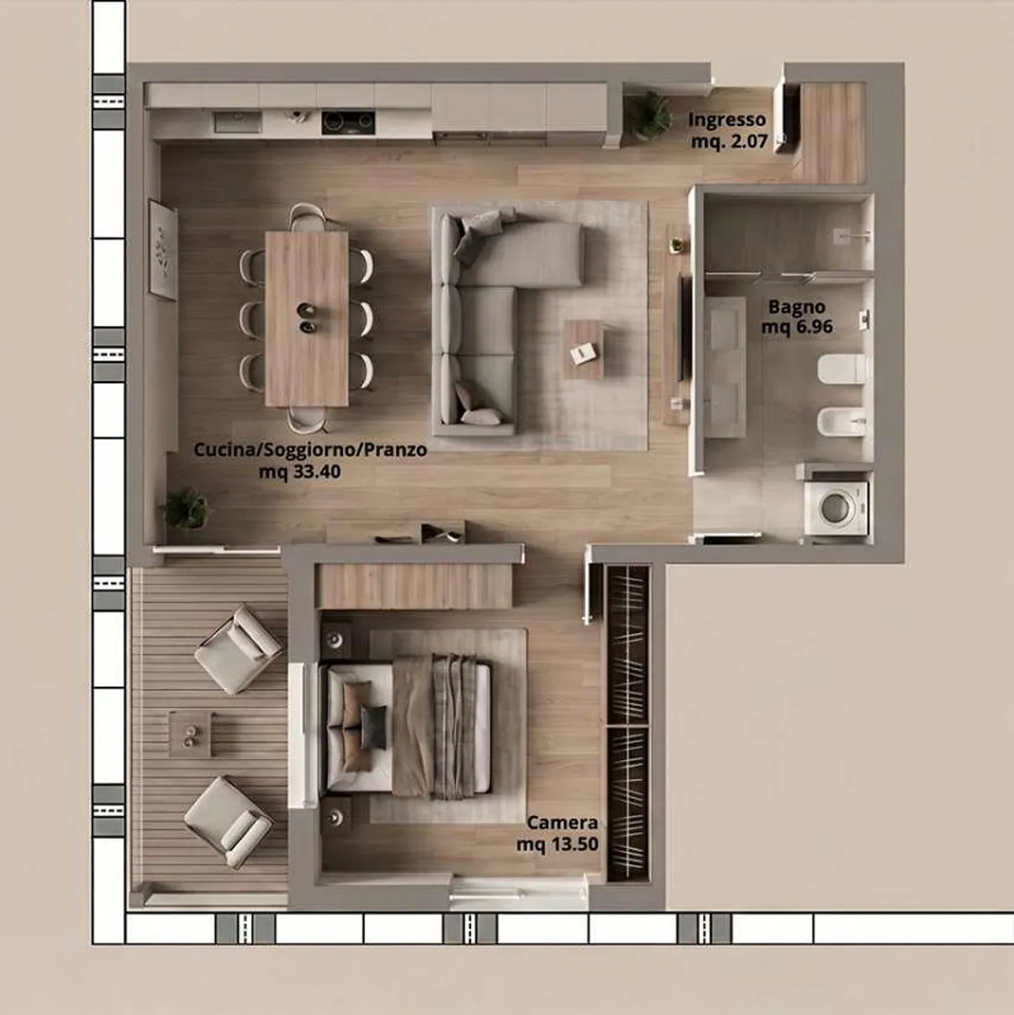 Appartamenti 2.5 stanze - Nuova Residenza Corner 6600 - Foto 9 di 9