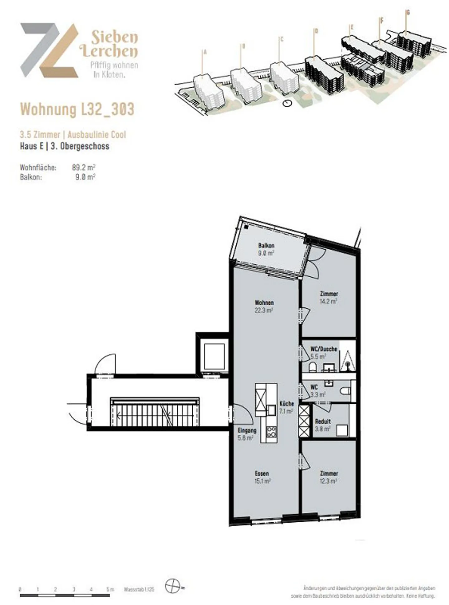 Moderne 3.5-Zimmer-Wohnung in Kloten - Foto 6 von 7