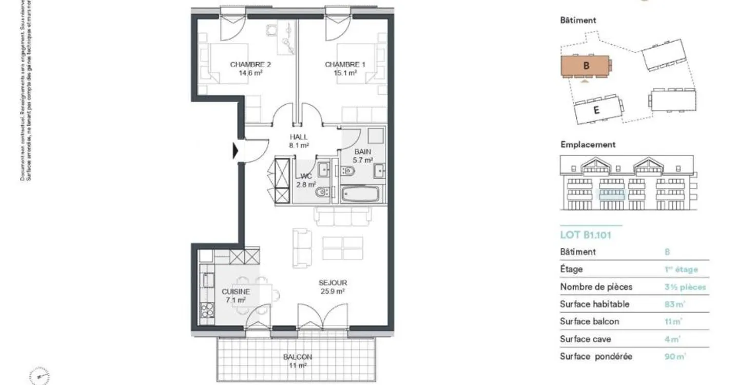 Charmant Appartement 3.5 pièces - Photo 12 sur 13