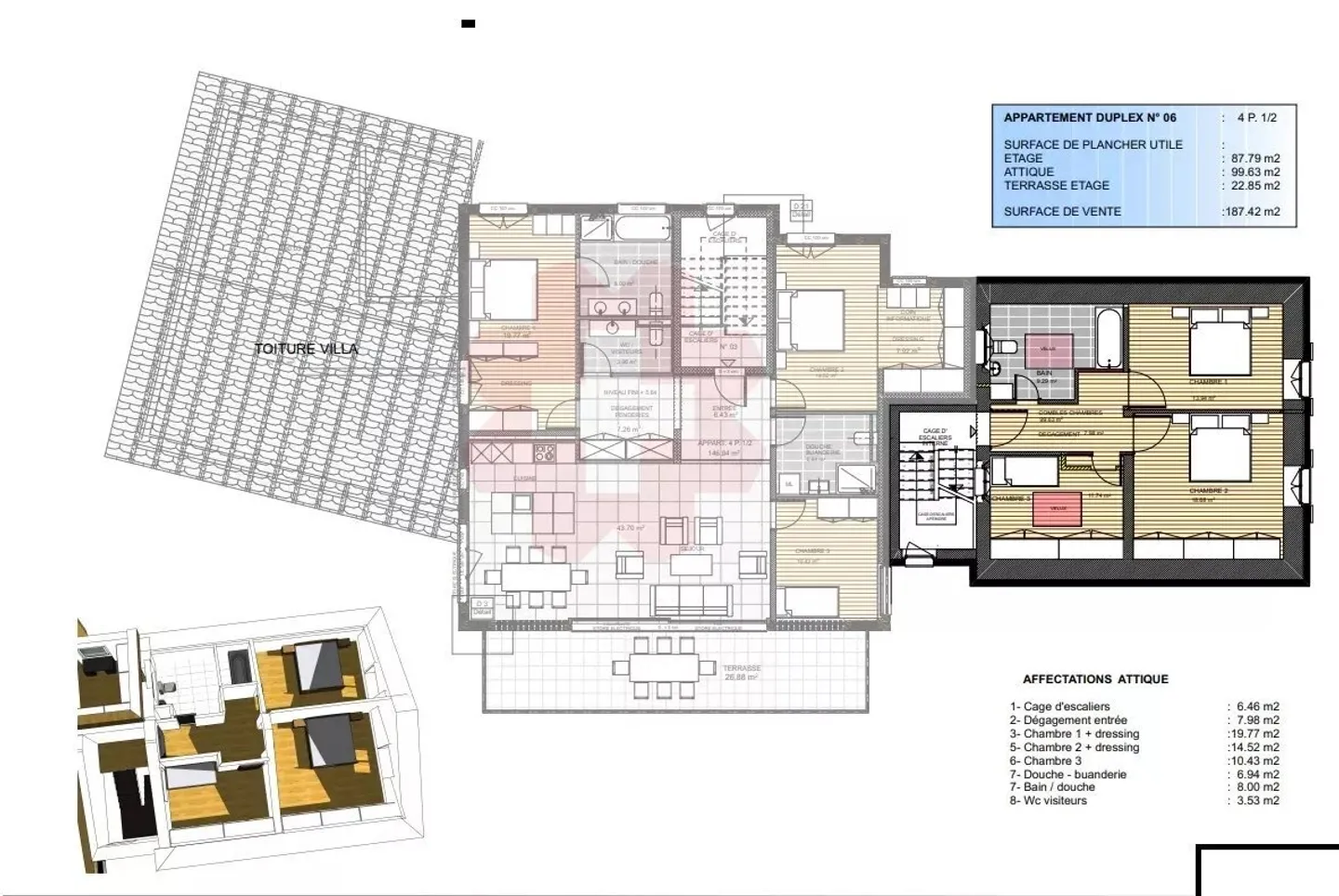 Dachgeschoss-Duplex 4.5 Zimmer Zentrum Leytron - Foto 6 von 7