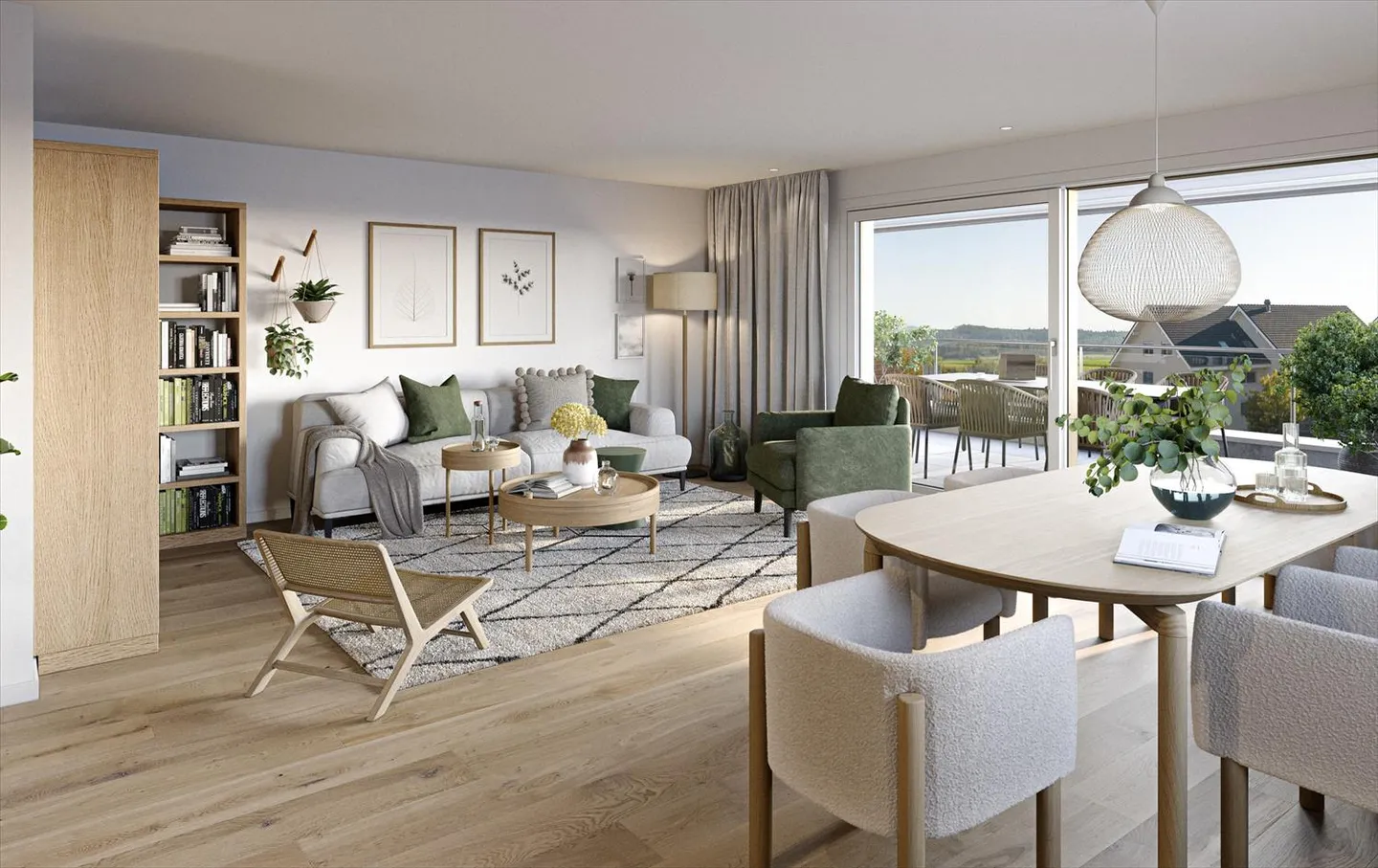 Appartement moderne de 2,5 pièces au rez-de-chaussée avec espace de détente couvert - Photo 2 sur 4