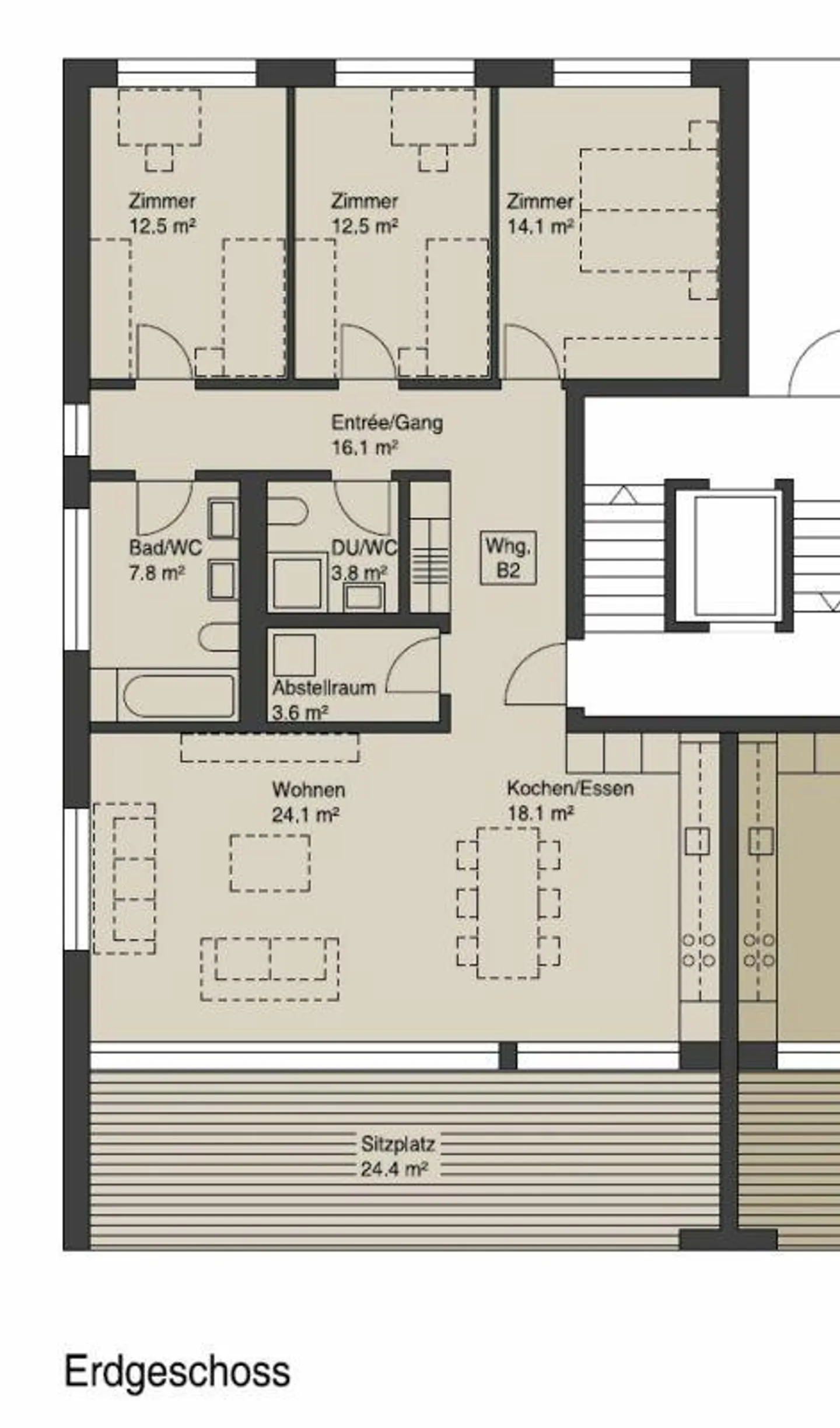 Geräumige Gartenwohnung in Buchs - Foto 11 von 11