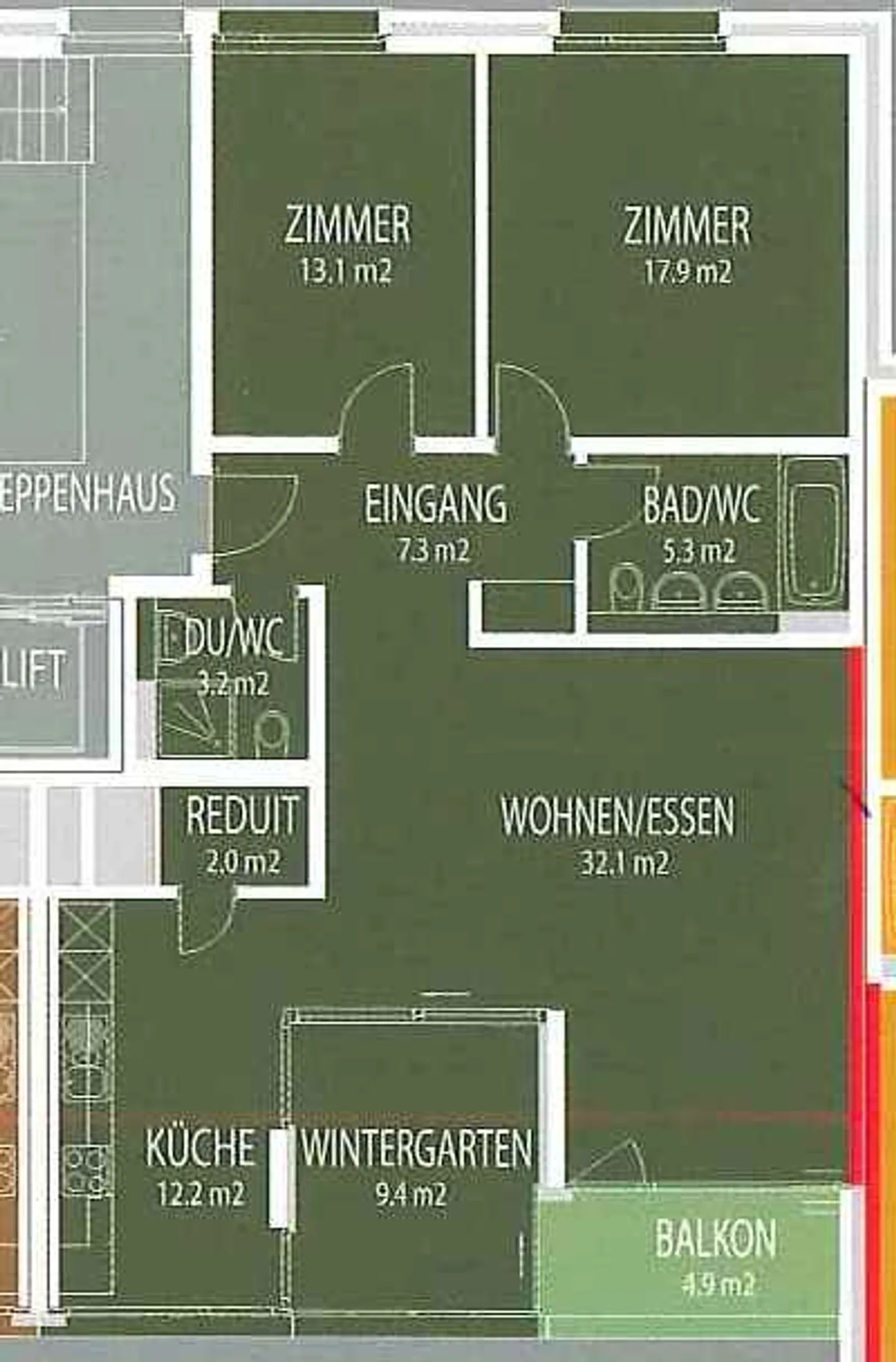 3.5 Zimmer Wohnung - Foto 7 von 7