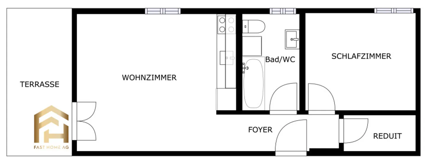 Attractive 2.5-room apartment with garden seating area in a central location - Photo 8 of 8