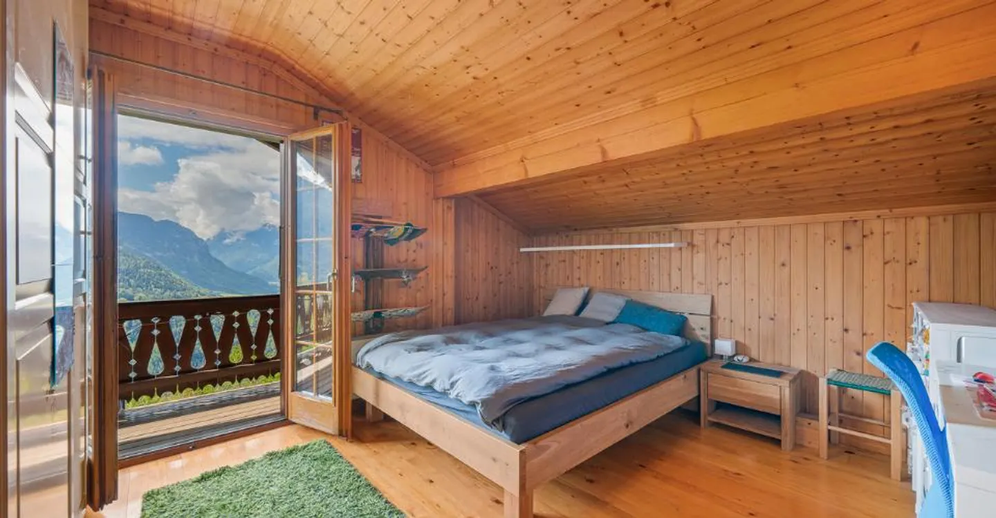 In der Nähe von Gryon - Außergewöhnliches Panorama auf den Muveran und die Dents-du-Midi Geräumiges Chalet ohne Lärm mit 2,5 unabhängigen Zimmern - Foto 11 von 13