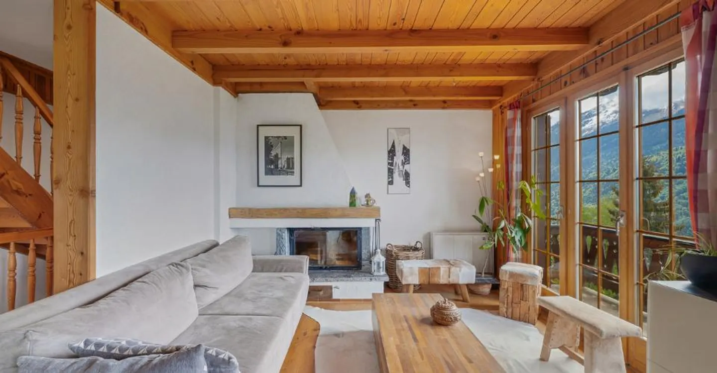 In der Nähe von Gryon - Außergewöhnliches Panorama auf den Muveran und die Dents-du-Midi Geräumiges Chalet ohne Lärm mit 2,5 unabhängigen Zimmern - Foto 6 von 13