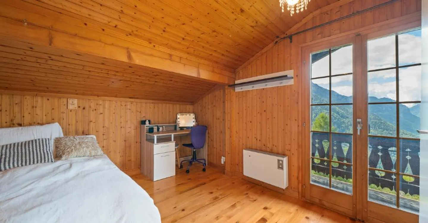 In der Nähe von Gryon - Außergewöhnliches Panorama auf den Muveran und die Dents-du-Midi Geräumiges Chalet ohne Lärm mit 2,5 unabhängigen Zimmern - Foto 12 von 13