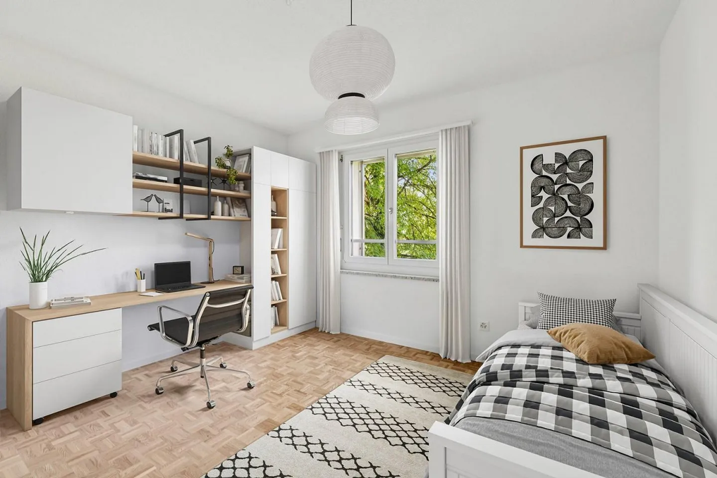 3.5-room apartment with sunny balcony and green views - Photo 5 of 10