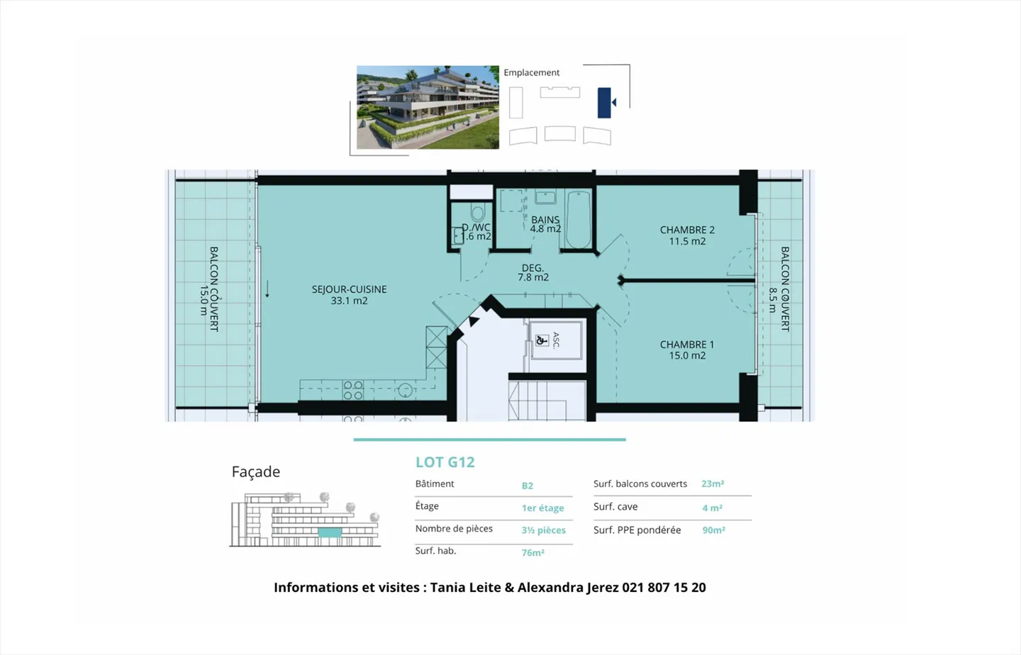 Neue Promotion: 3,5-Zimmer-Wohnung von 90 m2 mit 2 überdachten Balkonen - Foto 12 von 12