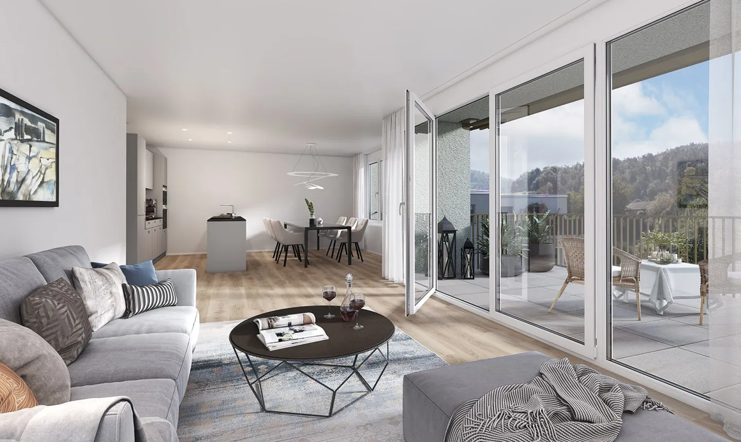 New construction project "Im See II", 8187 Weiach / 4.5-room apartment with balcony - Photo 2 of 3