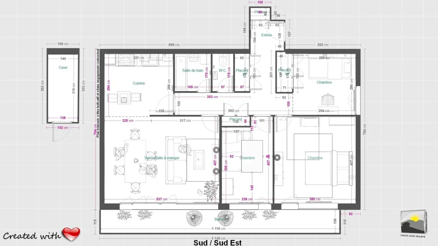 Beautiful 4.5-room apartment of 93 m² in Valais for sale - Photo 13 of 23