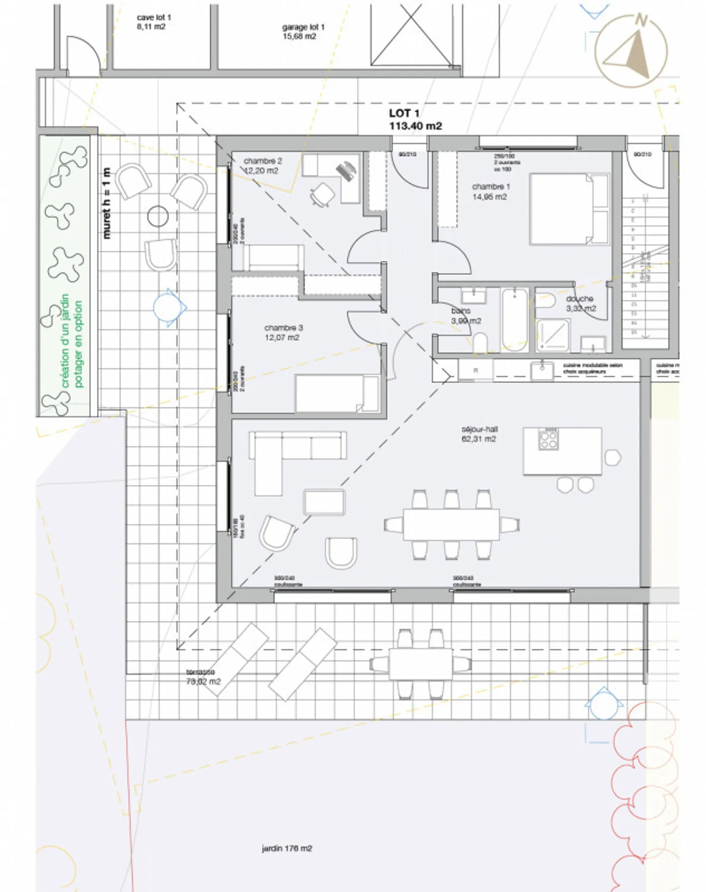 Neues 4,5-Zimmer-Apartment mit Garten und Blick auf die Alpen. Letzte Einheit - Foto 4 von 6