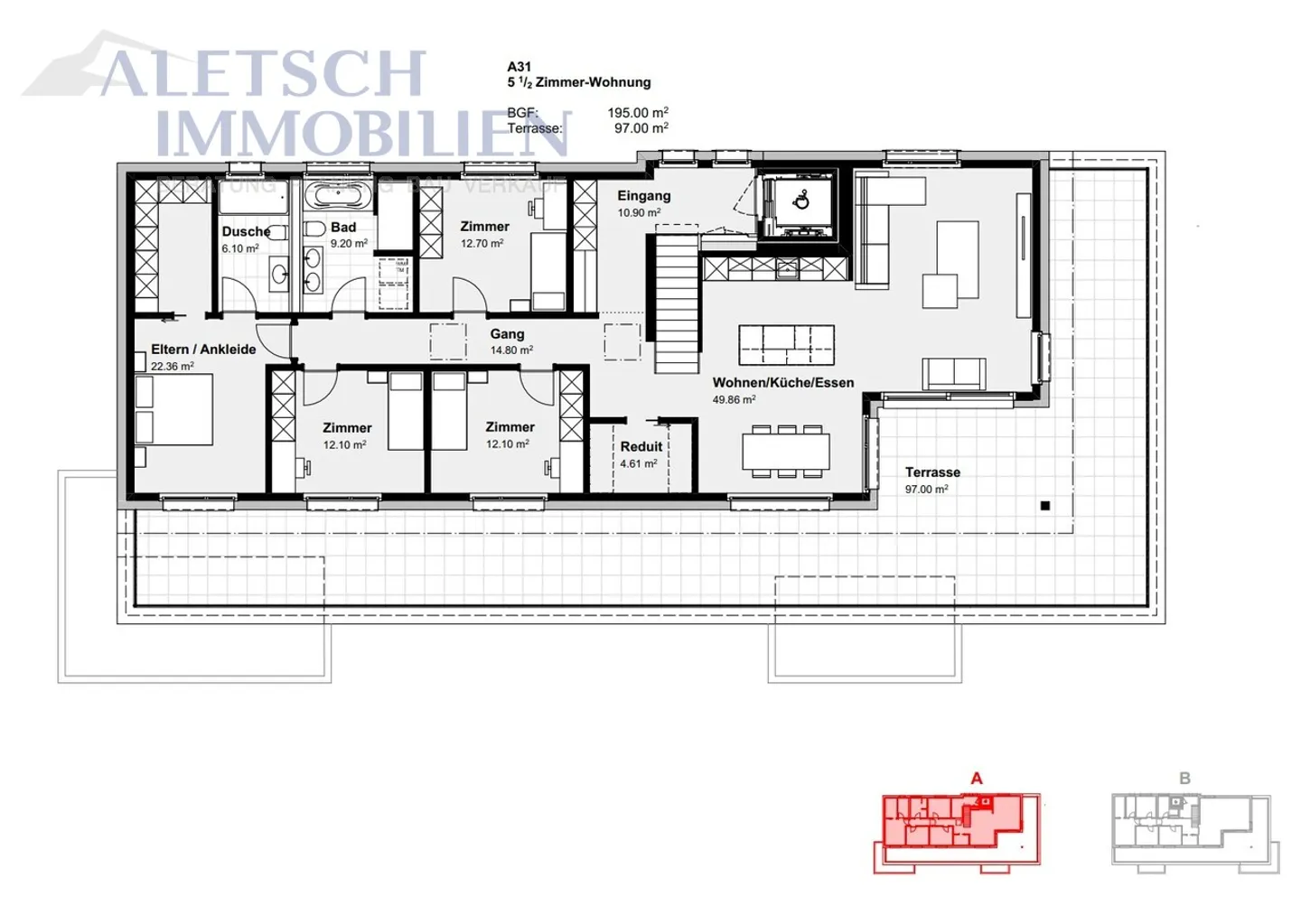 Exclusive penthouse apartment with 97 m² terrace - Photo 7 of 7