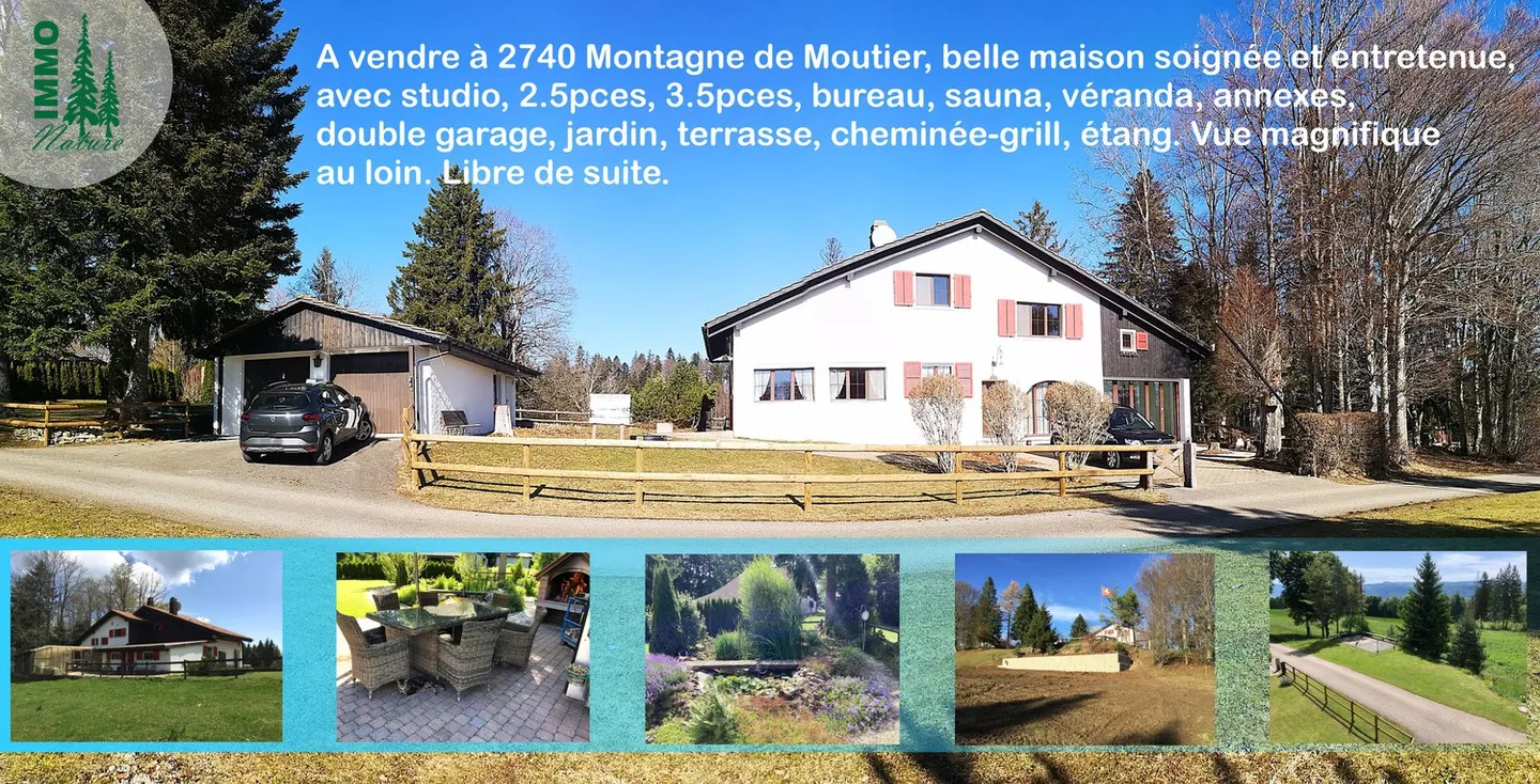 Belle maison individuelle avec 7 pièces dans la Montagne de Moutier (1130m) - Photo 1 sur 64