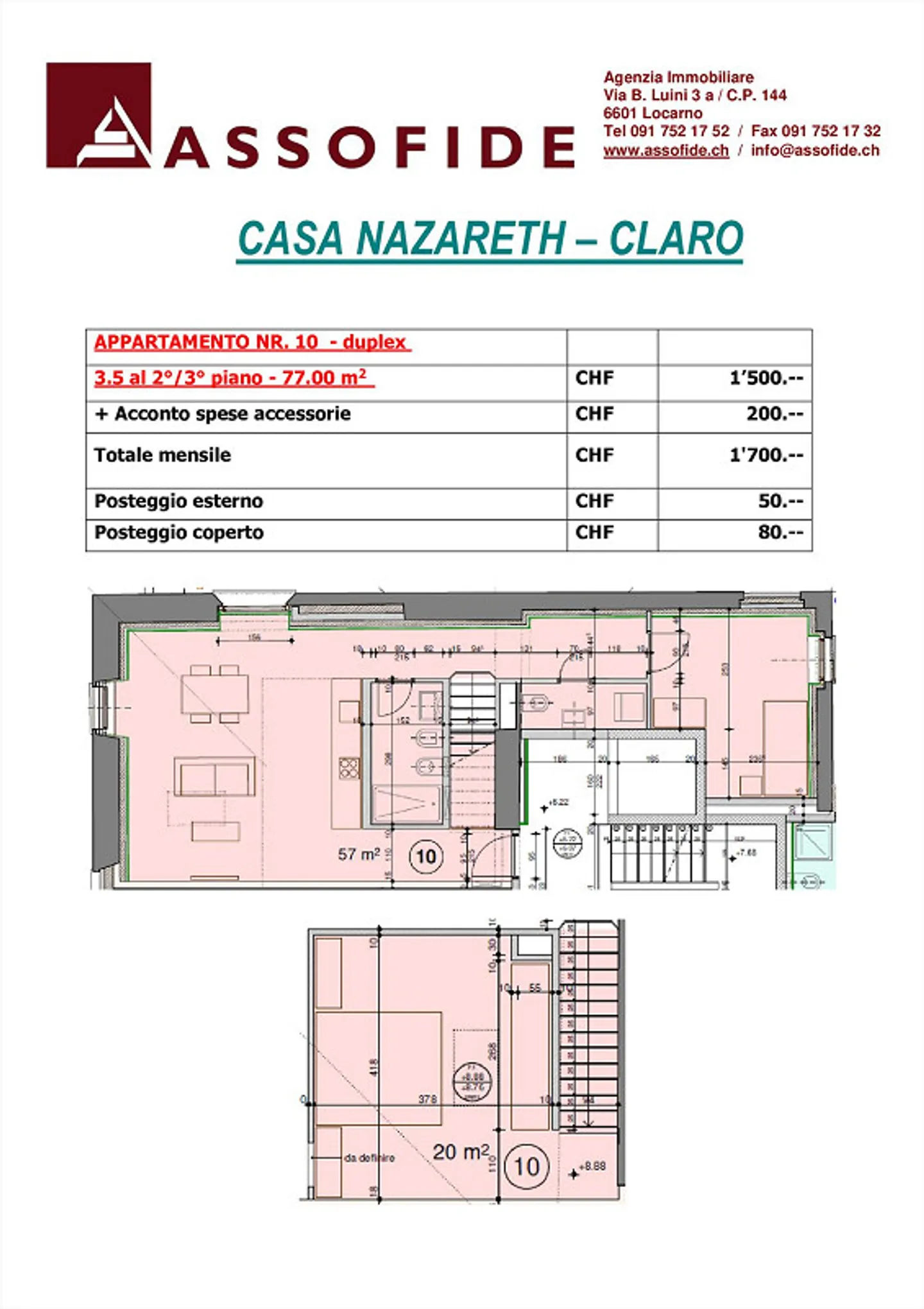 Claro - 3.5 Duplex in bester Lage (ref. 69-10) - Foto 8 von 9