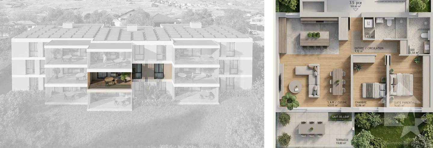 Appartamento 3.5 locali - Lotto B1 - Les jardins de Plan-Conthey - Foto 11 di 11
