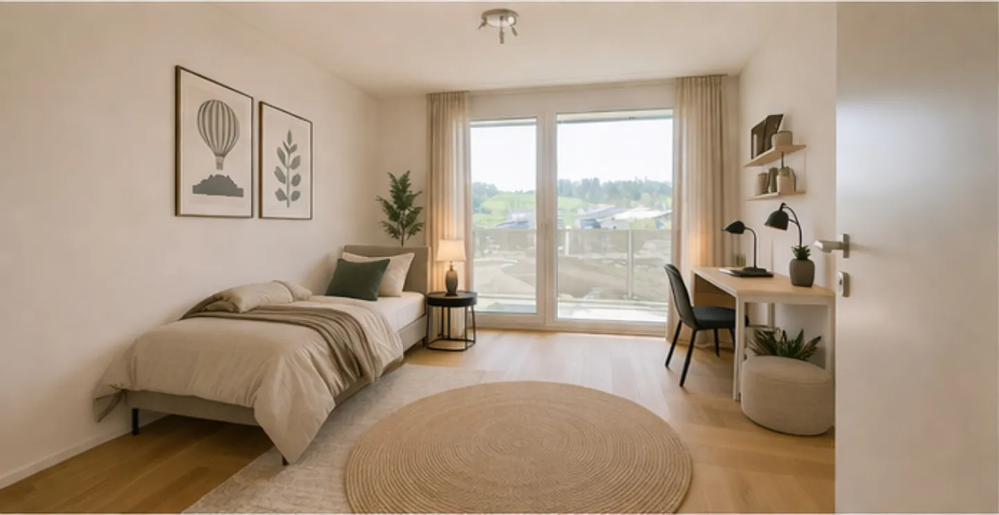 Modern 3.5-room apartment with south balcony, mountain view & garage - Photo 8 of 14