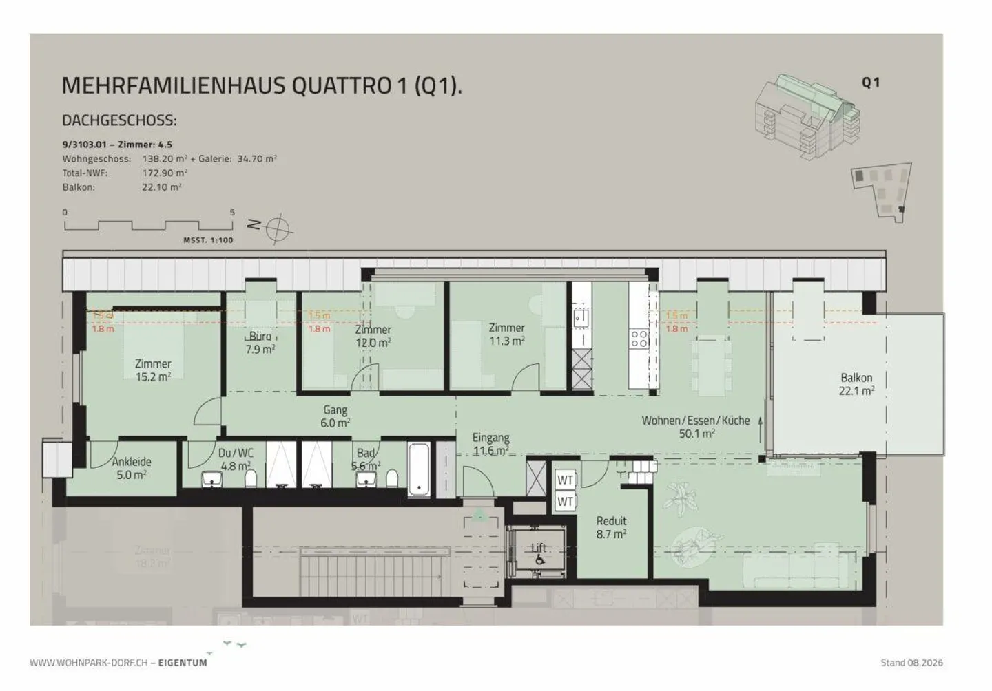 LIVING PARK VILLAGE - SALES START 2ND STAGE - 4.5-room apartment in the attic... - Photo 8 of 11