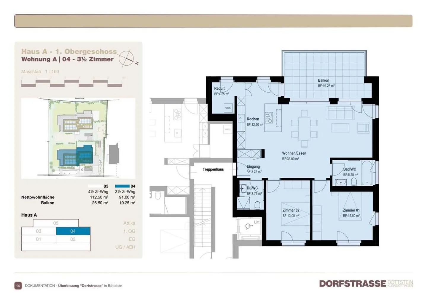 Moderne 3.5-Zimmer Wohnung in Böttstein kaufen - Photo 8 of 13