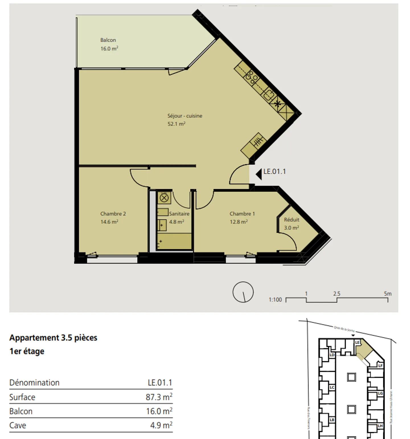 Appartamento di 3.5 locali in affitto al 1° piano a Delémont 1 - Foto 5 di 5