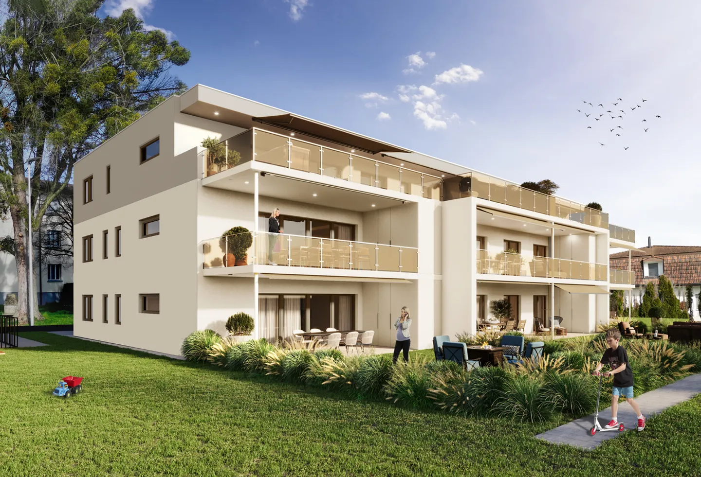 4.5 Z.-Attika Wohnung West, 139m2 Netto Wohnfläche, 71m2 Dachterrasse - Foto 2 di 10