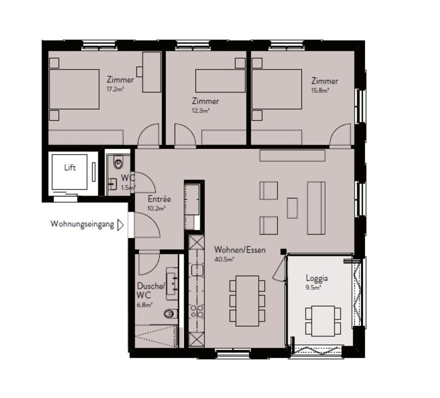 Moderne 4½-Zimmer-Wohnung im Zentrum von Ruswil - Foto 10 von 11