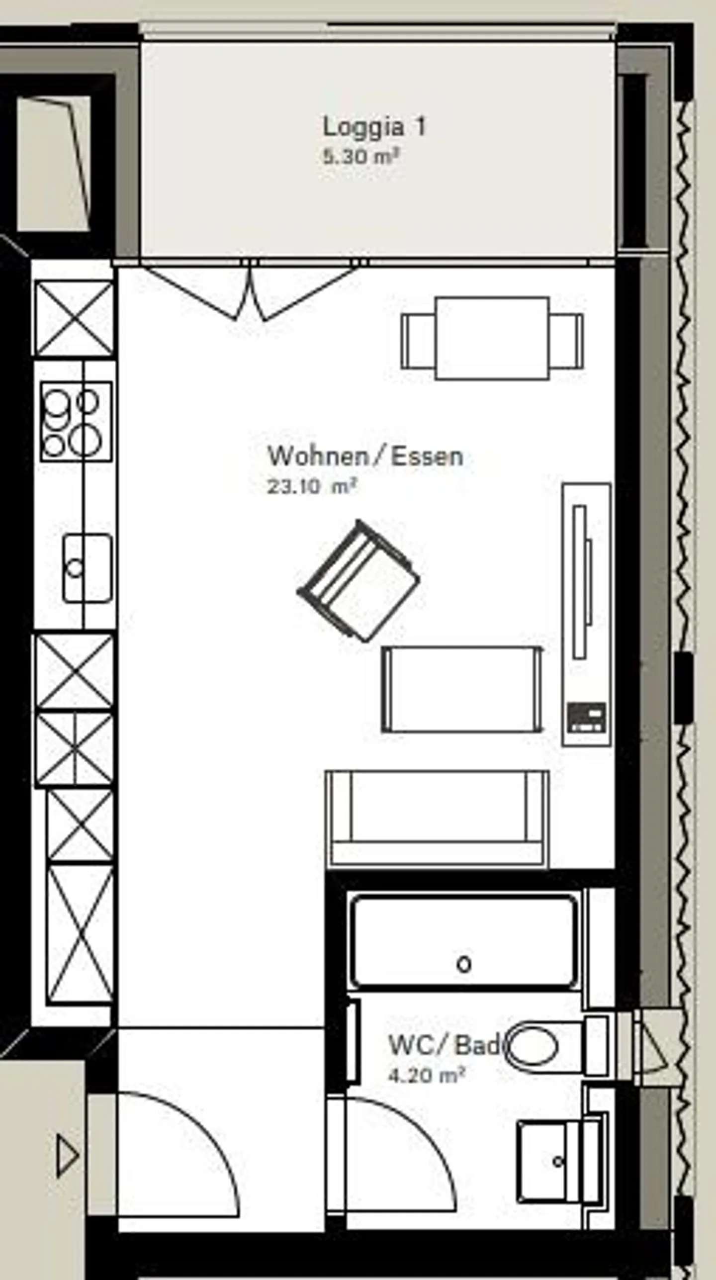 Charmantes Studio im Glattpark - Foto 6 von 7