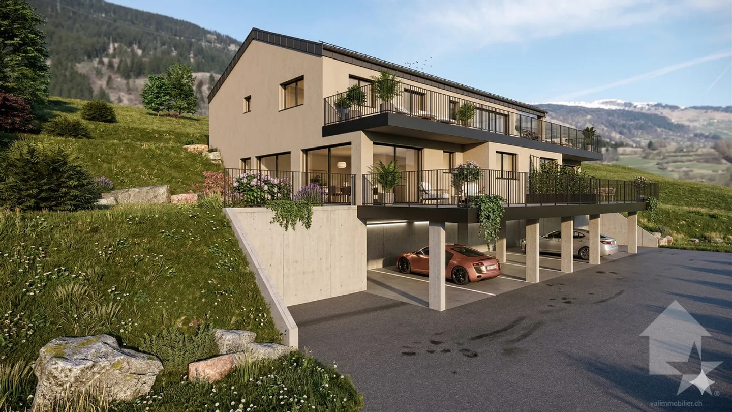 4,5-Zimmer-Dachgeschosswohnung in Veysonnaz mit großer Panoramaterrasse - Foto 1 von 5