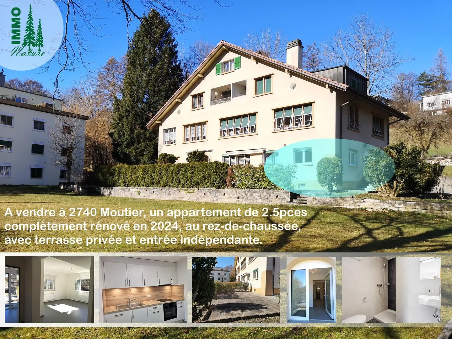 A vendre à Moutier appartement avec terrasse, rénové complètement en 2024 - Foto 1 di 16