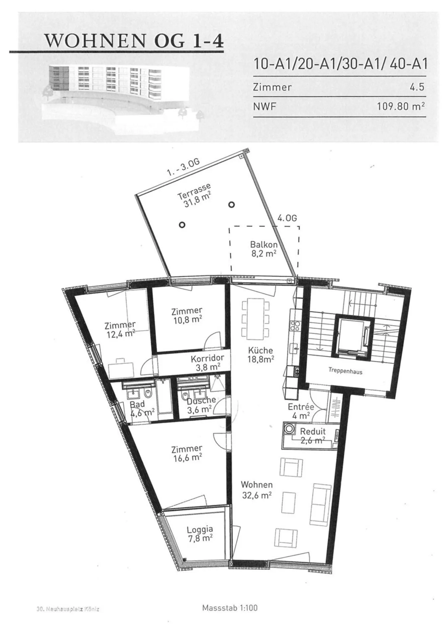Appartement exclusif de 4,5 pièces avec terrasse XXL - Photo 9 sur 9