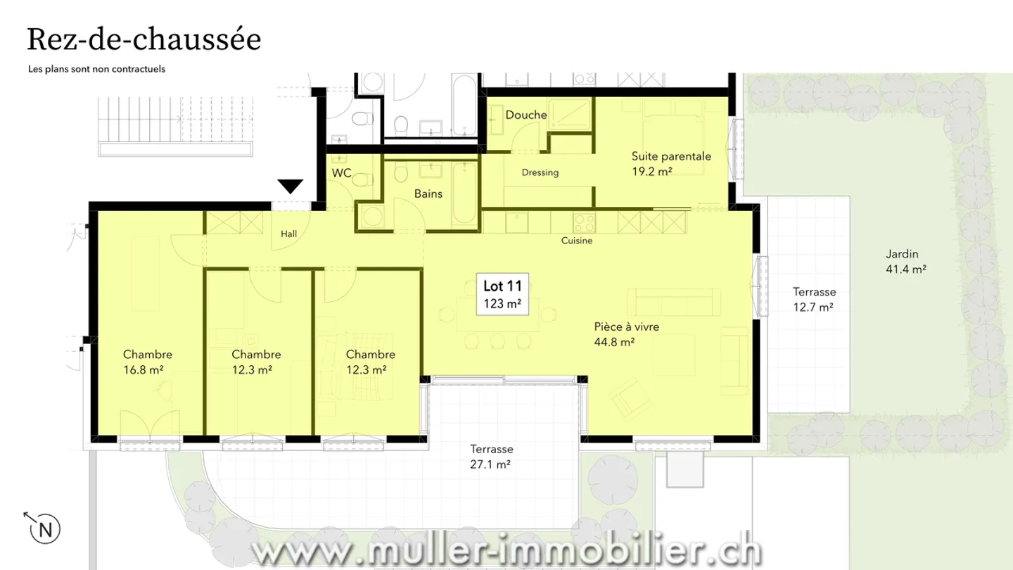 Ampio appartamento 5,5 con 2 terrazze e grande giardino a Siviriez! - Foto 4 di 13