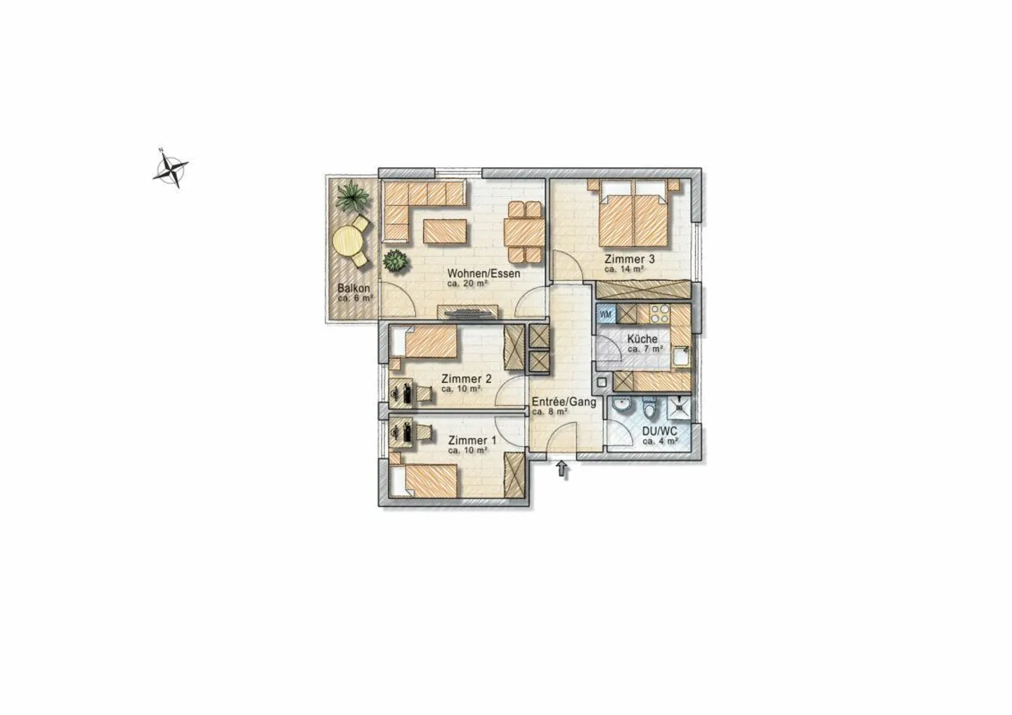 Prima occupazione dopo ristrutturazione totale: Moderno appartamento con 4 camere in una posizione tranquilla e soleggiata con garage singolo - Foto 6 di 17