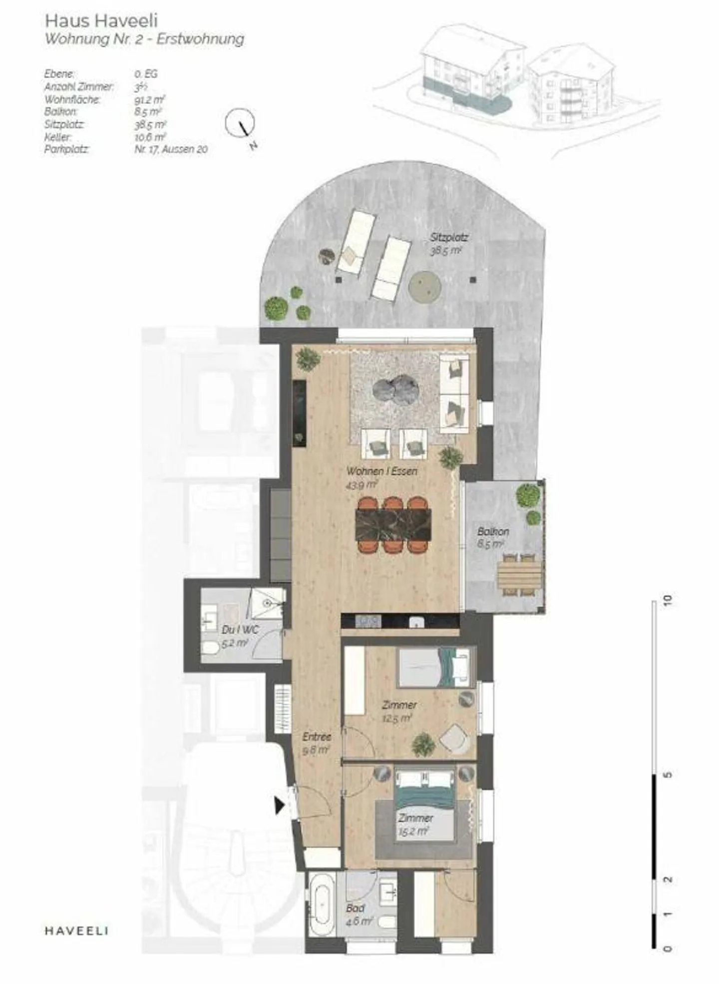 NEUBAU Haveeli | 3.5-Zimmer-Wohnung Nr. 2 | Erstwohnung - Foto 6 von 8