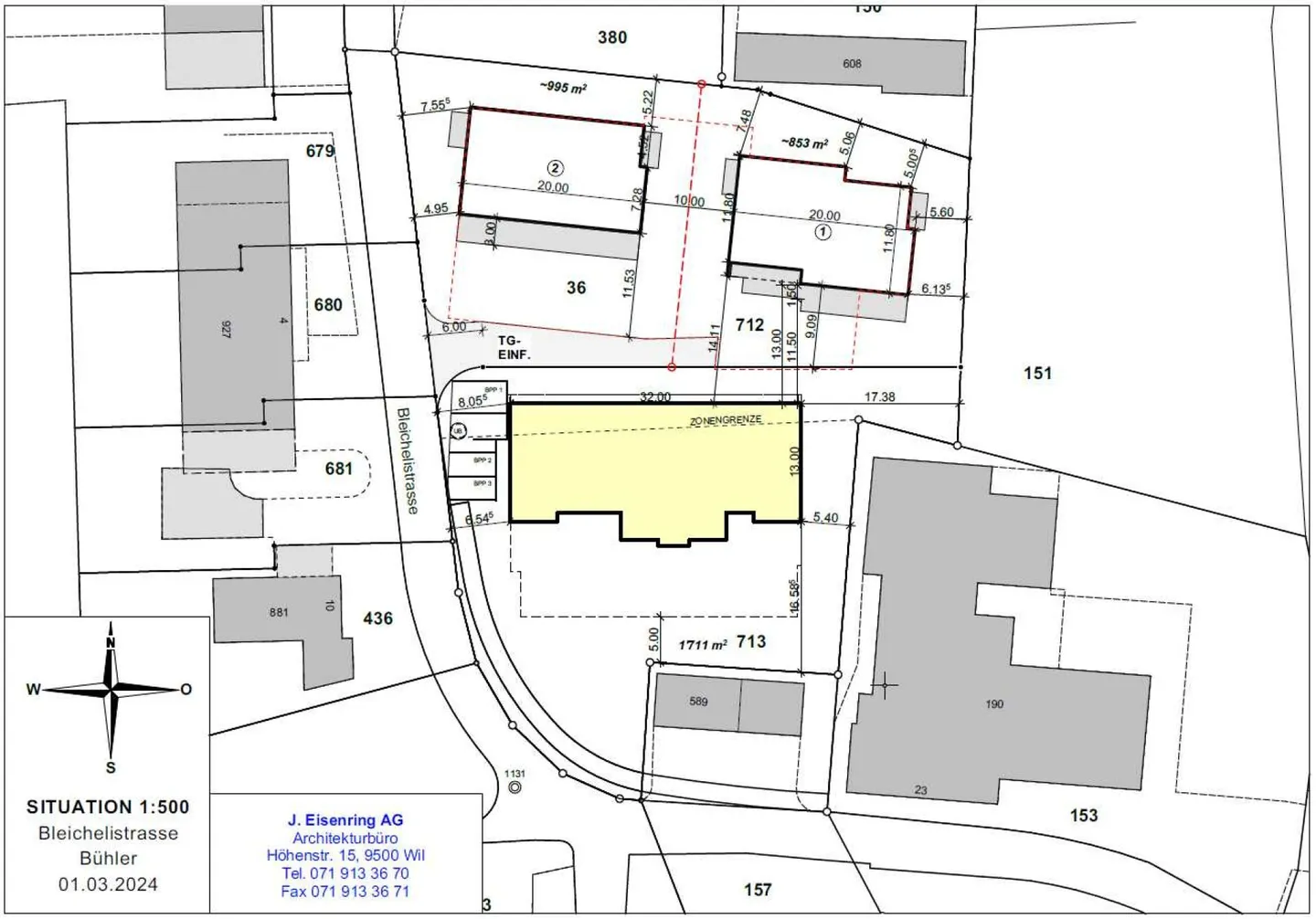 Zu verkaufen an der Bleichelistr. 5 im Bühler, bei Teufen: 3.5 Zimmer Erstbezugswohnung mit grosszügiger Einteilung im 1.OG. - Foto 2 von 17