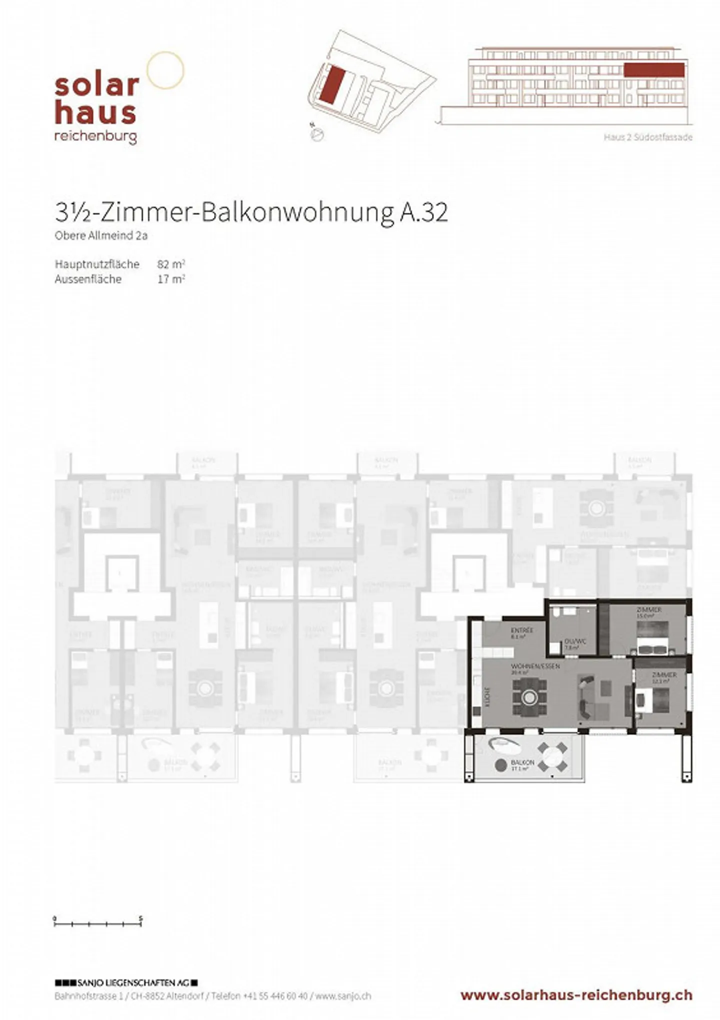 Moderne 3.5-Zimmerwohnung im Solarhaus II - Foto 7 di 7