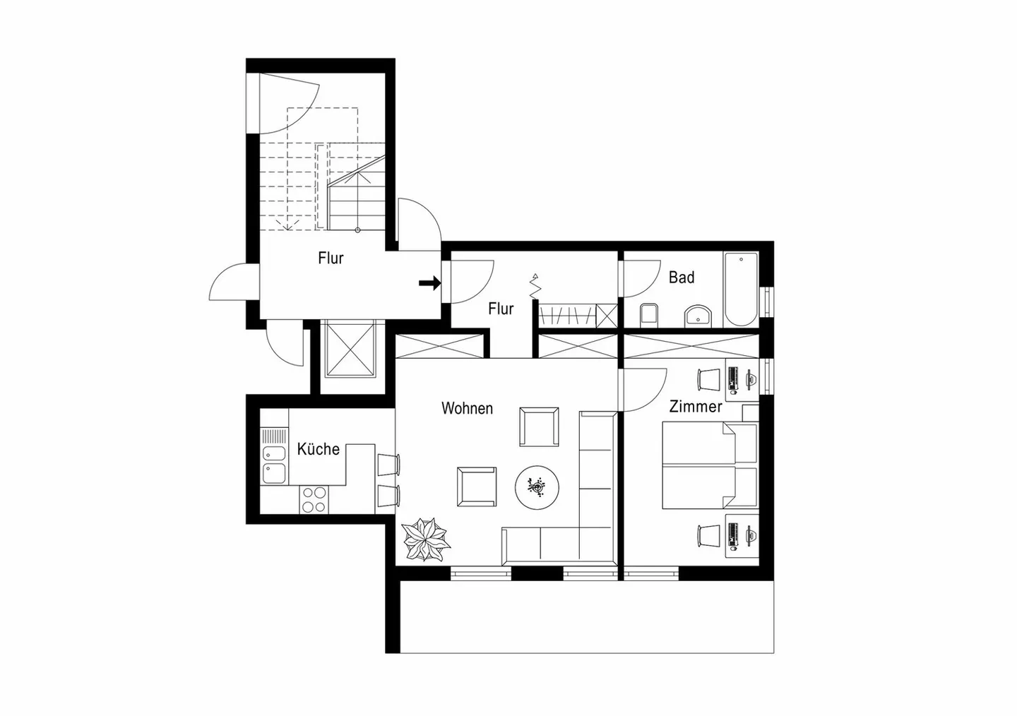 Sonnige 2.5-Zimmer-Wohnung mit Aussicht - Foto 9 von 13