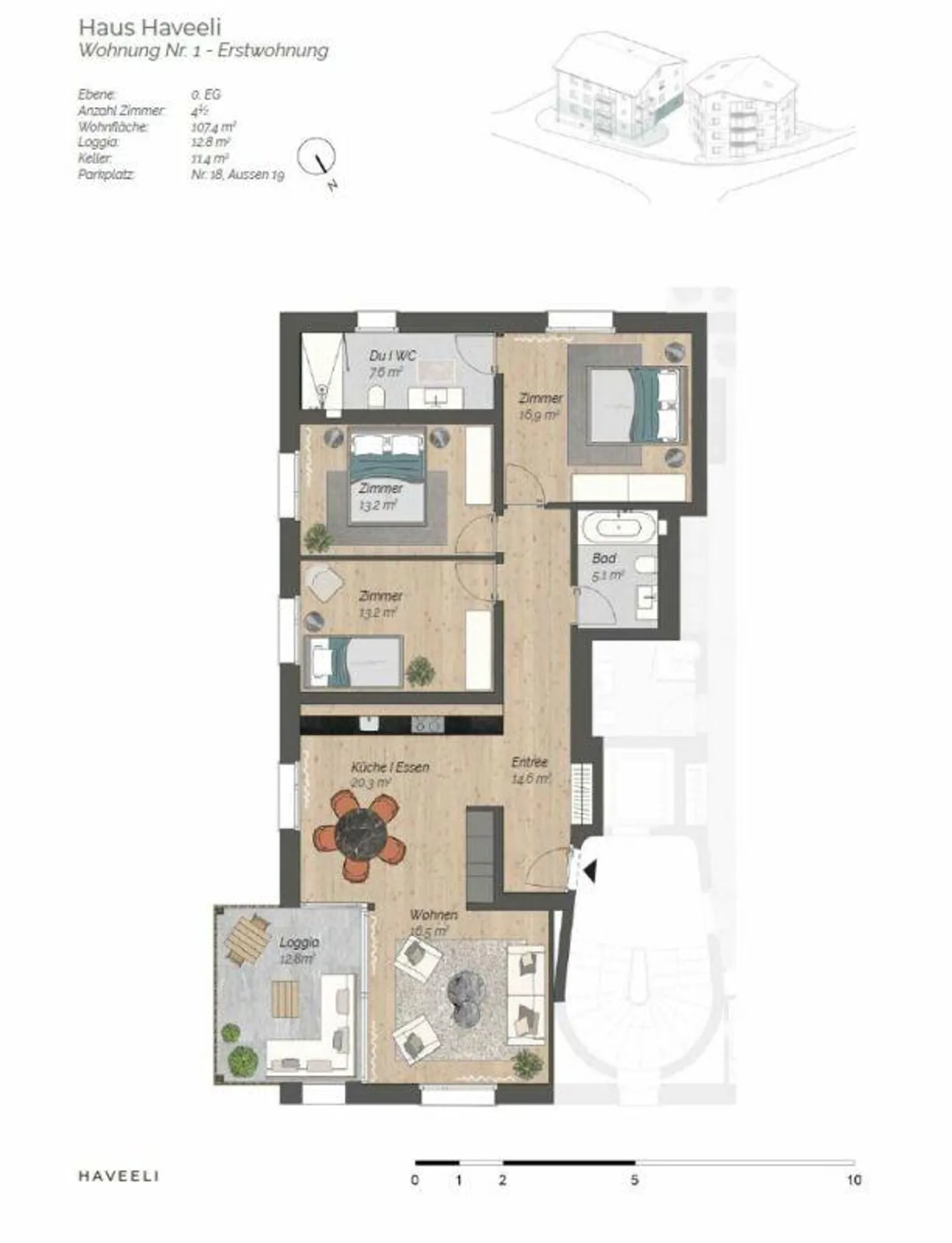 NUOVA COSTRUZIONE Haveeli | Appartamento 4.5 stanze n. 1 | Primo appartamento - Foto 6 di 8