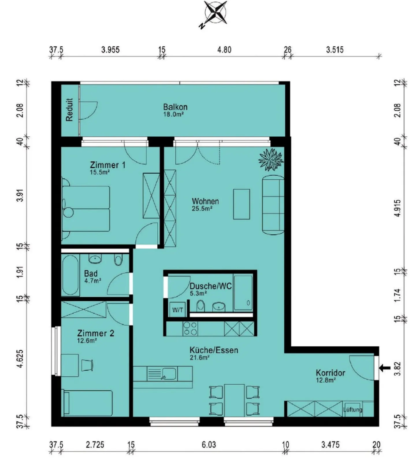 Appartamento 3.5 stanze nel Central Park - Foto 7 di 7