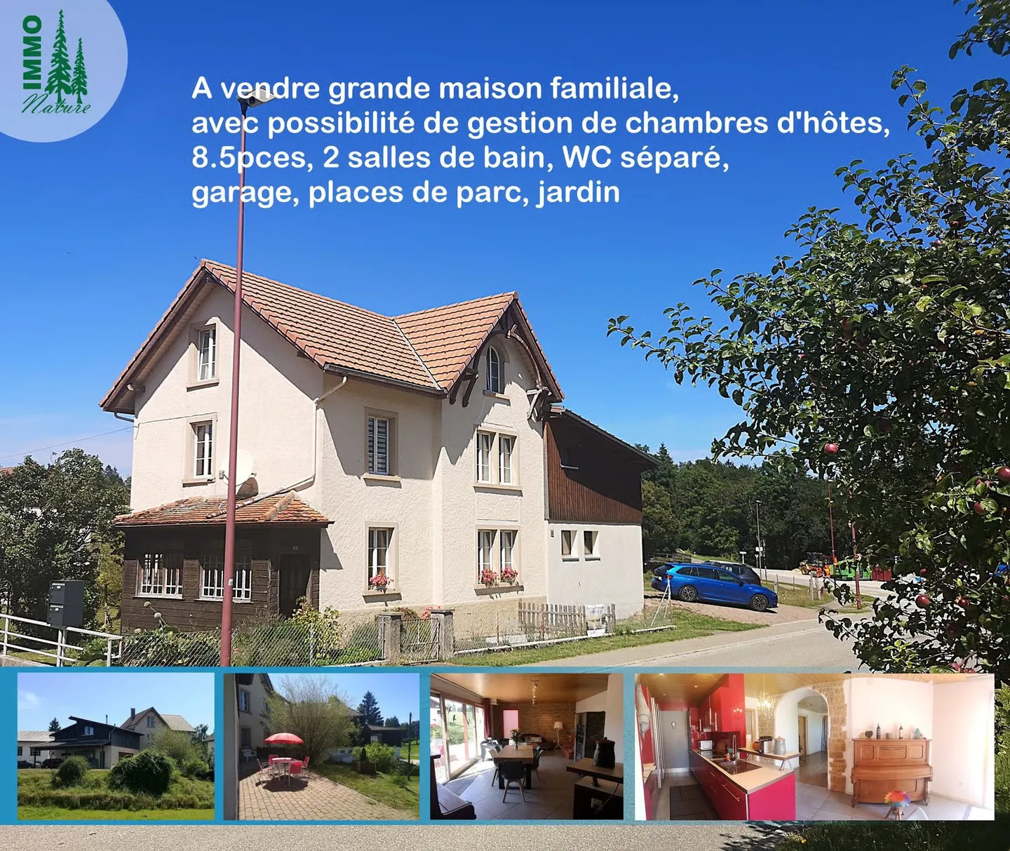 Grande maison familiale de 8,5 pièces à Lajoux, possibilité gestion chambres d'hôtes - Photo 2 sur 63