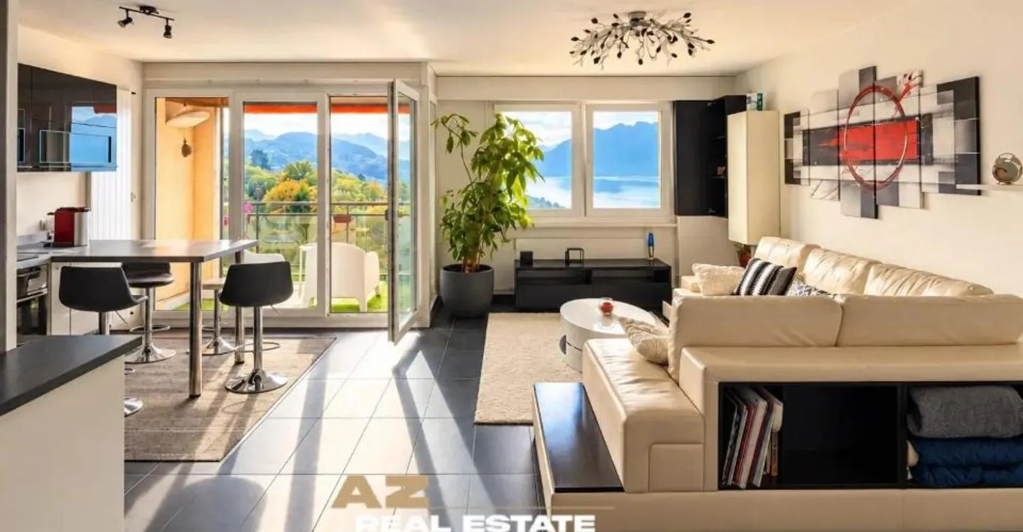 Panoramablick auf den Genfersee für diese 3,5-Zimmer-Wohnung in Belmont-sur-Lausanne - Foto 2 von 13