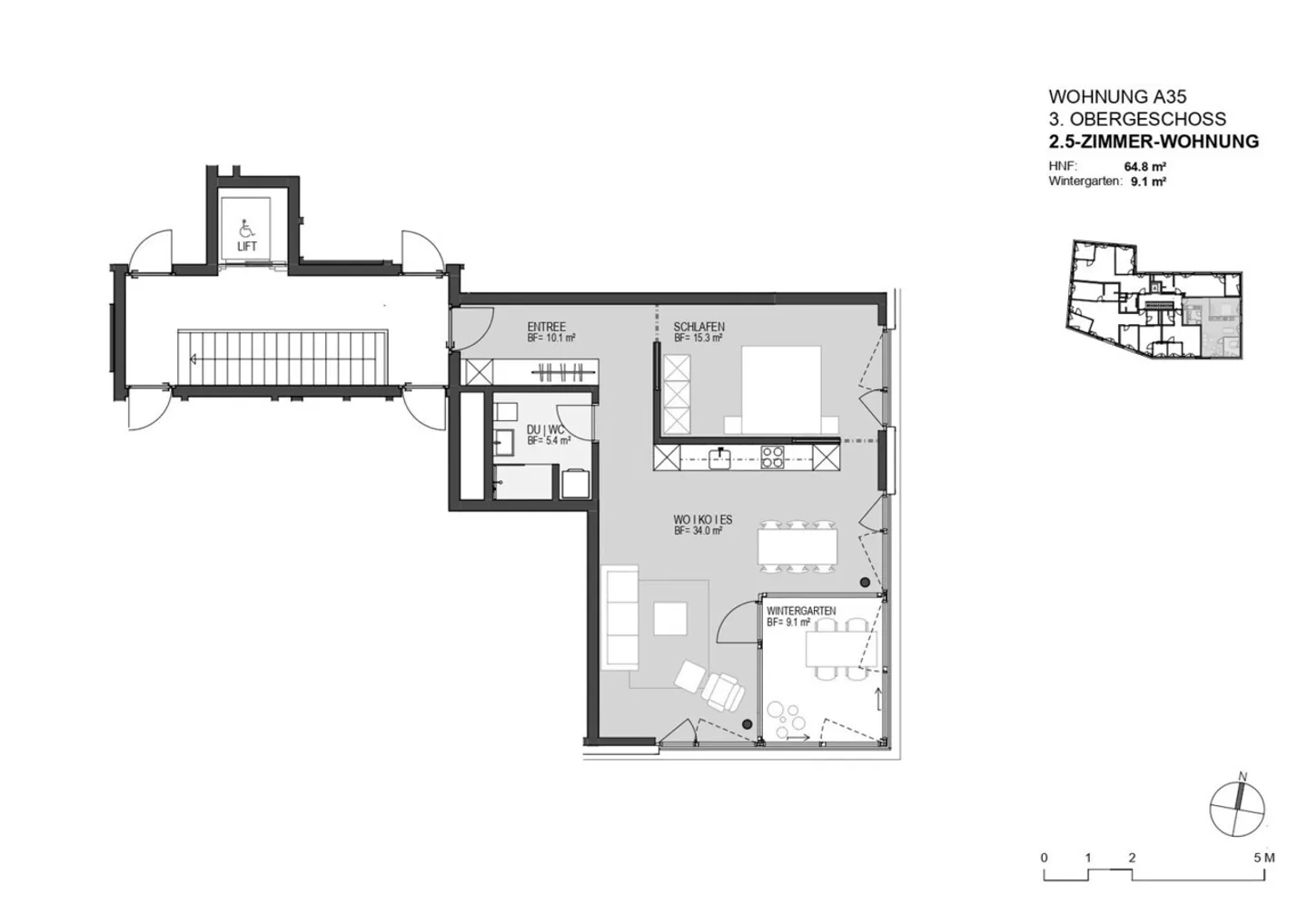 Appartamento moderno e luminoso di 2.5 locali in posizione centrale a Pratteln (65m2) - Foto 11 di 11
