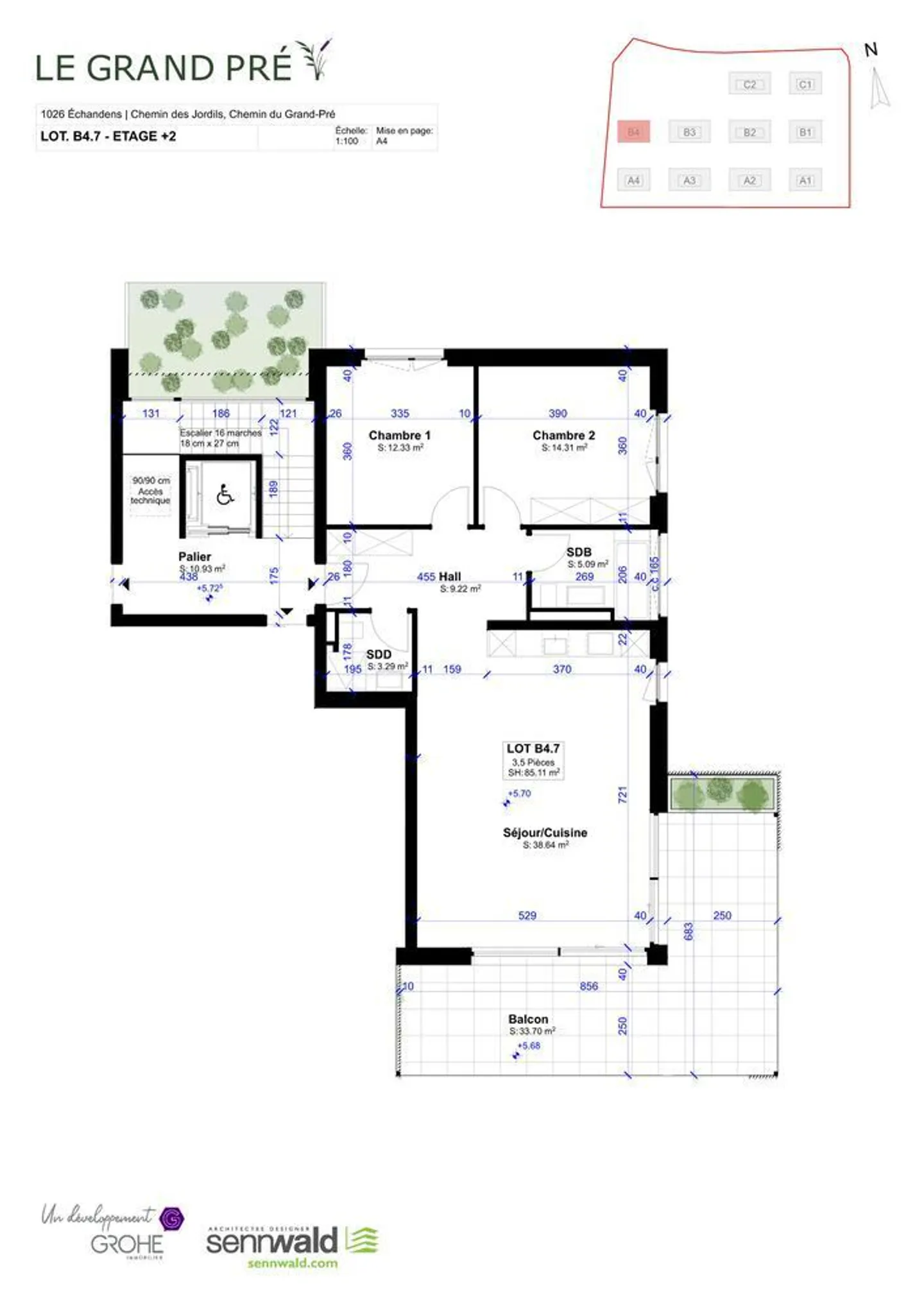 Schönes 3,5-Zimmer-Apartment im 2. und letzten Stock - Foto 2 von 10