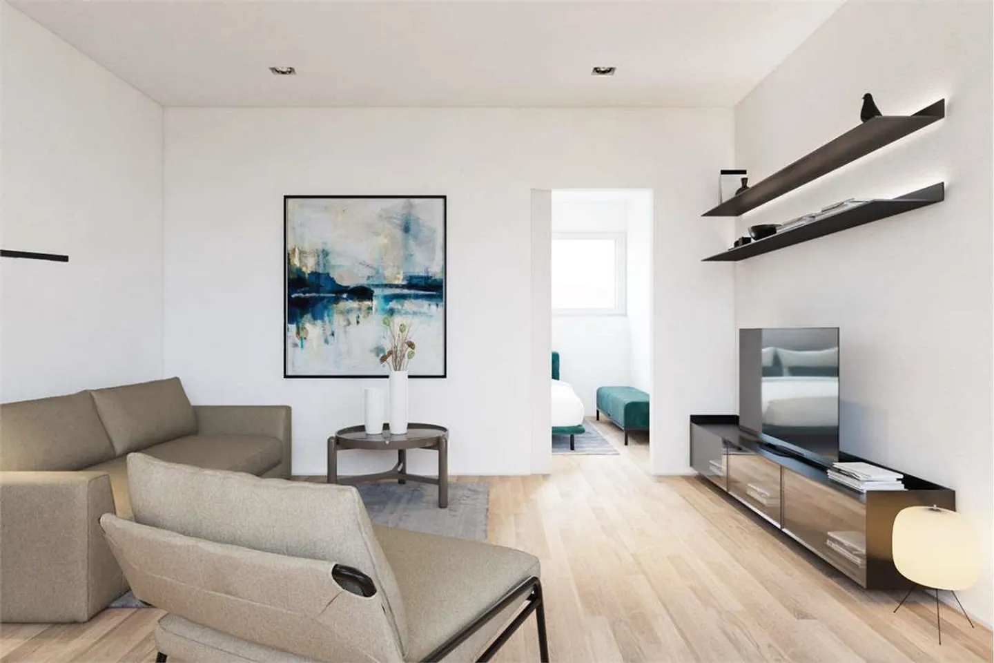 Furnished apartment, new 2.5 rooms - Photo 2 of 5