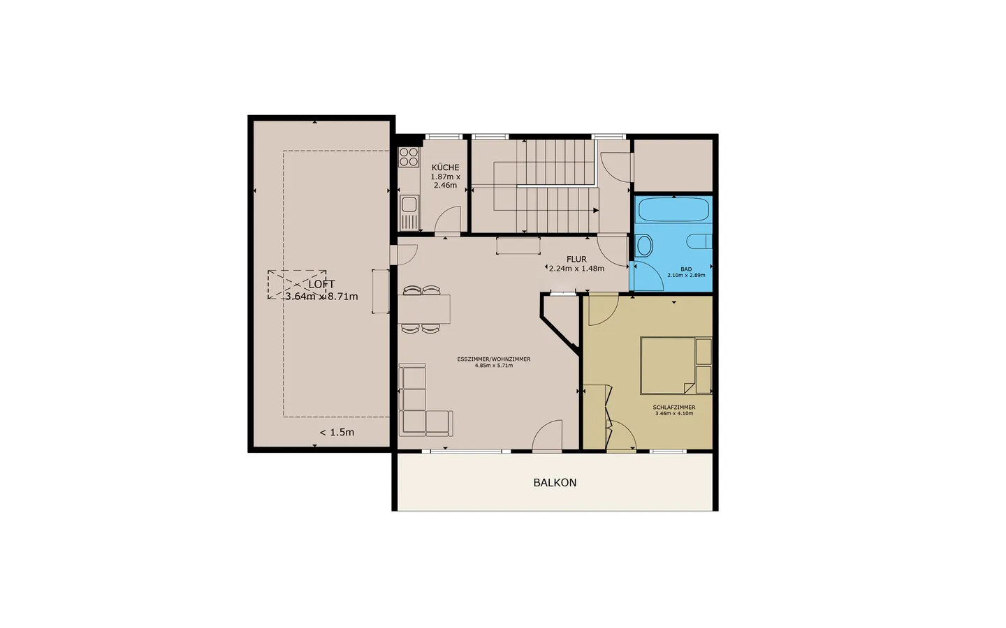 Charmante Loftwohnung in Zermatt - Foto 2 von 9