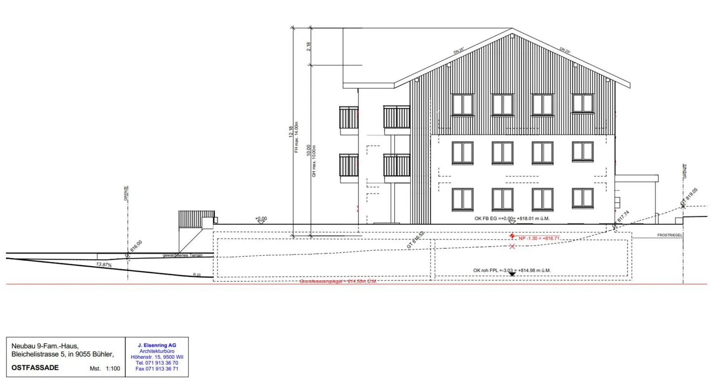 Zu verkaufen an der Bleichelistr. 5 im Bühler, bei Teufen: 3.5 Zimmer Erstbezugswohnung mit grosszügiger Einteilung im 1.OG. - Foto 14 von 17