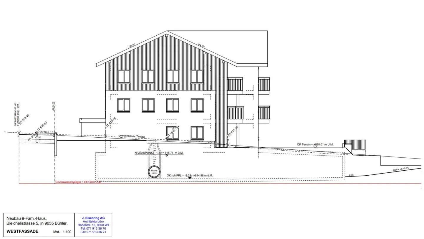 Zu verkaufen an der Bleichelistr. 5 im Bühler, bei Teufen: 3.5 Zimmer Erstbezugswohnung mit grosszügiger Einteilung im 1.OG. - Foto 16 von 17