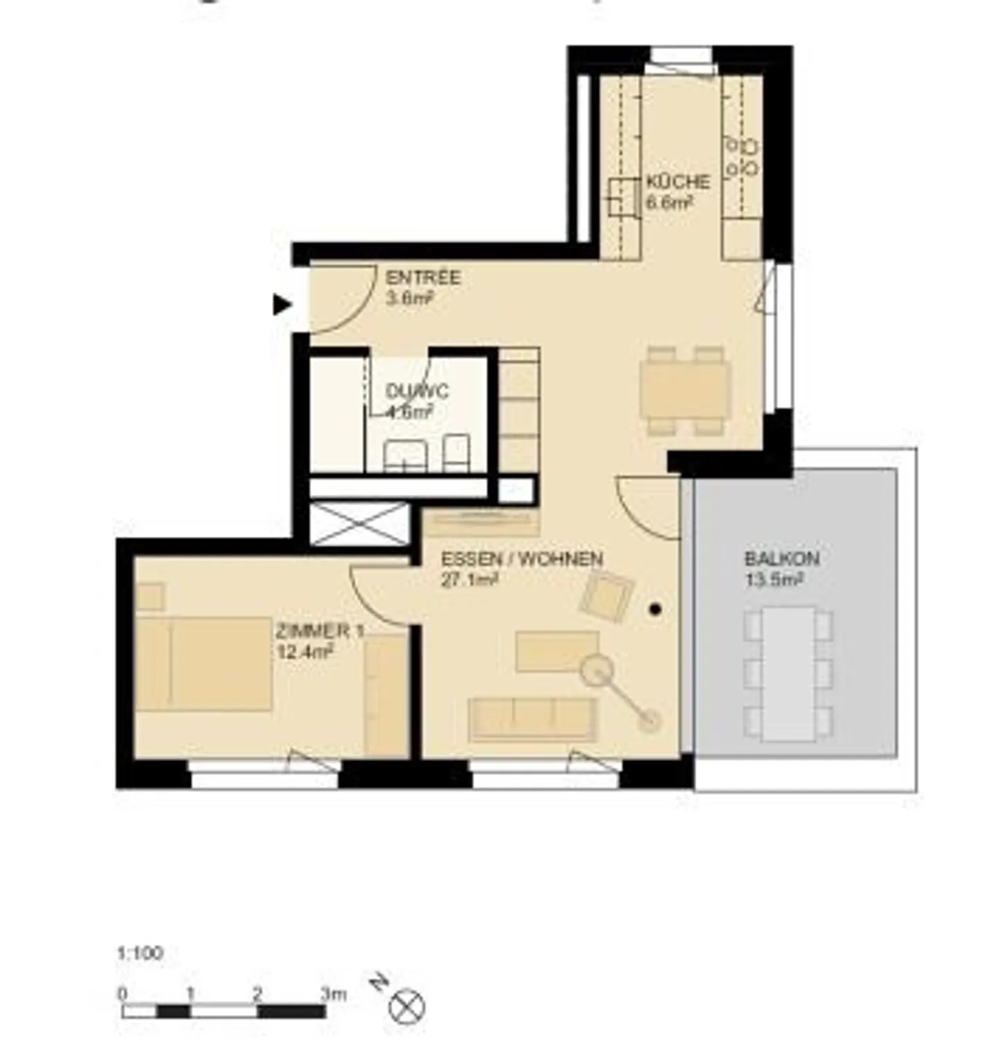 2.5 Zimmerwohnung an ausgezeichneter Lage - Photo 2 of 2