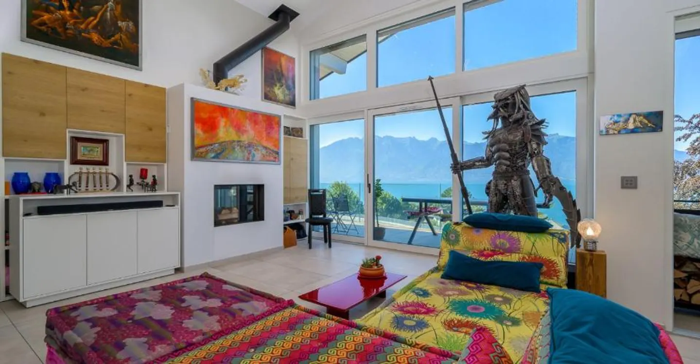 Attico contemporaneo nuovo con una magnifica vista sul lago e sulle montagne - Bella altezza del soffitto - Foto 6 di 12