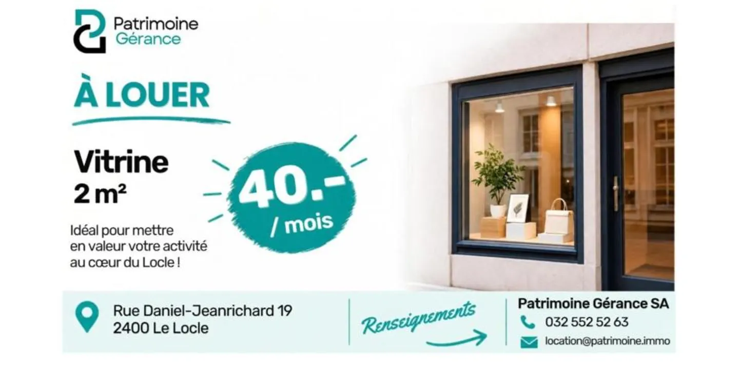 VETRINA IN AFFITTO NEL CENTRO DI LOCLE - CHF 40.--MESE! - Foto 1 di 1